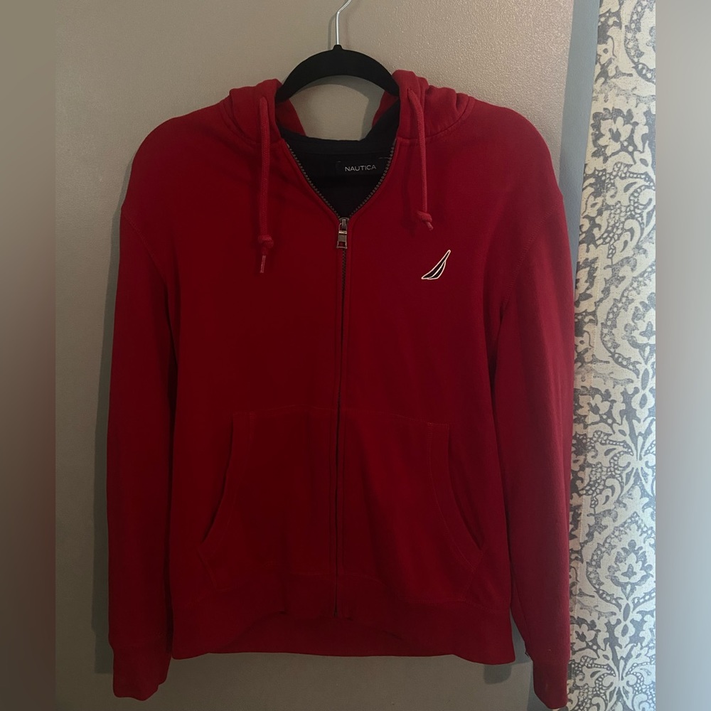 Small Nautica Red Zip-Up Sweatshirt